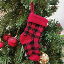 Load image into Gallery viewer, Knitted Christmas Stocking Decoration Pendant Child Acrylic Candy Gift Bag, Red, Green, White
