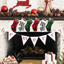 Load image into Gallery viewer, Knitted Christmas Stocking Decoration Pendant Child Acrylic Candy Gift Bag, Red, Green, White