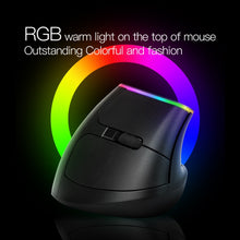 Load image into Gallery viewer, DELUX M618C 6 Keys 1600 DPI RGB Vertical Wireless Bluetooth Dual Mode Mouse, M618C(White), M618C(Black)