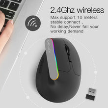 Load image into Gallery viewer, DELUX M618C 6 Keys 1600 DPI RGB Vertical Wireless Bluetooth Dual Mode Mouse, M618C(White), M618C(Black)