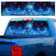 Load image into Gallery viewer, D-738 Burning Skull Car Rear Window Sticker Color Graphic Sticker, 135x36cm, D-738