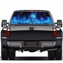 Load image into Gallery viewer, D-738 Burning Skull Car Rear Window Sticker Color Graphic Sticker, 135x36cm, D-738