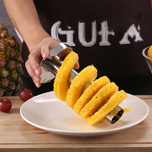 Load image into Gallery viewer, 2 PCS Stainless Steel Pineapple Peeler Slicers Fruit Cutter Kitchen Tools, Pineapple Corer Slicer (Black handle), Pineapple Corer Slicer (Yellow handle), Pineapple Corer Slicer (Fruit Green handle)