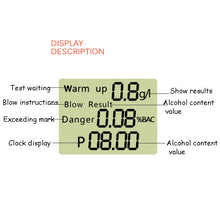 Load image into Gallery viewer, HT-611 Alcohol Tester High Resolution Audio Breathing Alcohol Tester, HT-611