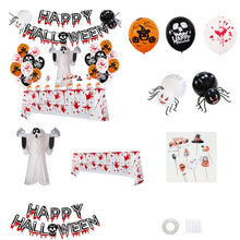 Load image into Gallery viewer, Halloween Balloon Set Blood Color Banner Three-Dimensional Ghost Party Decoration, Blood Deskcloth Set, Pumpkin Tablecloth set, Honeycomb Ball 1, Honeycomb Ball 2