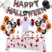 Load image into Gallery viewer, Halloween Balloon Set Blood Color Banner Three-Dimensional Ghost Party Decoration, Blood Deskcloth Set, Pumpkin Tablecloth set, Honeycomb Ball 1, Honeycomb Ball 2