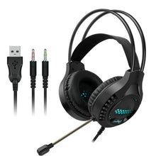 Load image into Gallery viewer, Smailwolf AK3 Headset Game Headphones Wired Luminous Desktop Computer Headset, Style:, 3.5mm Double Plug Black, USB Single-plug Black