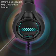 Load image into Gallery viewer, Smailwolf AK3 Headset Game Headphones Wired Luminous Desktop Computer Headset, Style:, 3.5mm Double Plug Black, USB Single-plug Black