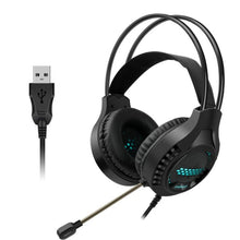 Load image into Gallery viewer, Smailwolf AK3 Headset Game Headphones Wired Luminous Desktop Computer Headset, Style:, 3.5mm Double Plug Black, USB Single-plug Black