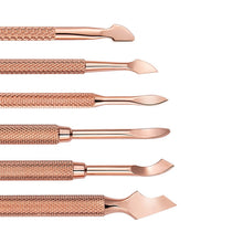 Load image into Gallery viewer, Stainless Steel Rose Gold Double-Headed Steel Push Dead Skin Scissors Nail Set,Style: D501, 01 Big Head, 02  Big Head, 03  Big Head, 04 Small Head, 05  Small Head, 06  Small Head, Dot Flower Needle, D501