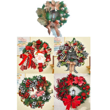 Load image into Gallery viewer, Christmas Decorations Cane Wreath Garland Door Hanger, 50cm, 25cm, 38cm