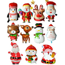 Load image into Gallery viewer, Christmas Decoration Aluminum Film Balloons, Style: Large Santa, Gift Santa, Cute Santa, Snowman, Penguin, Deer Head, Santa Head, Bear, Elk, Hat Snowman, Snowflake Santa, Large Santa