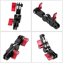 Load image into Gallery viewer, Aluminium Alloy 360 Degree Rotating Mount Adapter Adjustable Arm Connector for GoPro HERO9 Black / HERO8 Black /7 /6 /5 /5 Session /4 Session /4 /3+ /3 /2 /1, DJI Osmo Action, Xiaoyi and Other Action Cameras, Red, Blue, Black