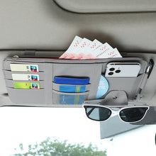 Load image into Gallery viewer, 2 PCS Auto Sun Visor Card Clip Business Card Glasses Clip Zipper Car Mobile Phone Document Folder, Gray, Beige, Black, Red, Pink, Blue