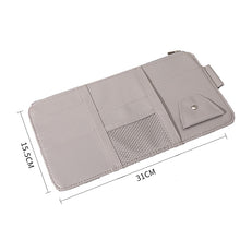 Load image into Gallery viewer, 2 PCS Auto Sun Visor Card Clip Business Card Glasses Clip Zipper Car Mobile Phone Document Folder, Gray, Beige, Black, Red, Pink, Blue
