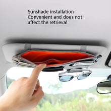 Load image into Gallery viewer, 2 PCS Auto Sun Visor Card Clip Business Card Glasses Clip Zipper Car Mobile Phone Document Folder, Gray, Beige, Black, Red, Pink, Blue