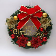 Load image into Gallery viewer, Christmas Decoration Wreath Garland Rattan Door Hanging, Red Flower, Double Clock, Chain, Gold, Double Bell Gift Pack, Poetry and Distant, Big Branch, Old Man, Big Branch, Snowman, Bulls, Swan, Lemon, Cotton