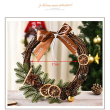 Load image into Gallery viewer, Christmas Decoration Wreath Garland Rattan Door Hanging, Red Flower, Double Clock, Chain, Gold, Double Bell Gift Pack, Poetry and Distant, Big Branch, Old Man, Big Branch, Snowman, Bulls, Swan, Lemon, Cotton