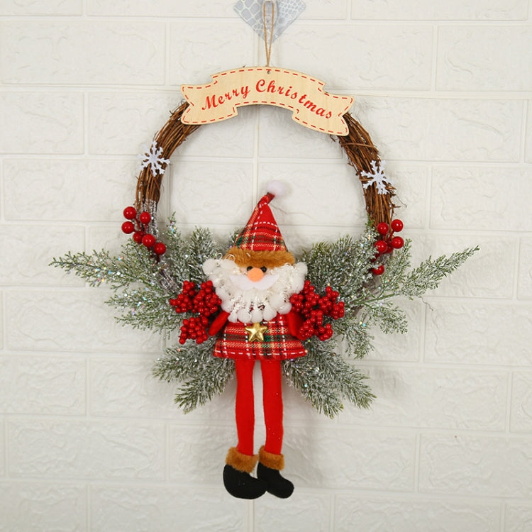 Christmas Decoration Wreath Garland Rattan Door Hanging, Red Flower, Double Clock, Chain, Gold, Double Bell Gift Pack, Poetry and Distant, Big Branch, Old Man, Big Branch, Snowman, Bulls, Swan, Lemon, Cotton
