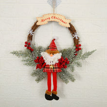Load image into Gallery viewer, Christmas Decoration Wreath Garland Rattan Door Hanging, Red Flower, Double Clock, Chain, Gold, Double Bell Gift Pack, Poetry and Distant, Big Branch, Old Man, Big Branch, Snowman, Bulls, Swan, Lemon, Cotton