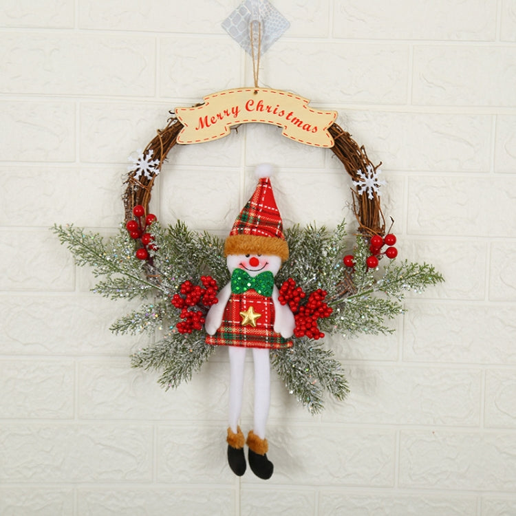 Christmas Decoration Wreath Garland Rattan Door Hanging, Red Flower, Double Clock, Chain, Gold, Double Bell Gift Pack, Poetry and Distant, Big Branch, Old Man, Big Branch, Snowman, Bulls, Swan, Lemon, Cotton