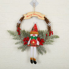 Load image into Gallery viewer, Christmas Decoration Wreath Garland Rattan Door Hanging, Red Flower, Double Clock, Chain, Gold, Double Bell Gift Pack, Poetry and Distant, Big Branch, Old Man, Big Branch, Snowman, Bulls, Swan, Lemon, Cotton