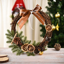 Load image into Gallery viewer, Christmas Decoration Wreath Garland Rattan Door Hanging, Red Flower, Double Clock, Chain, Gold, Double Bell Gift Pack, Poetry and Distant, Big Branch, Old Man, Big Branch, Snowman, Bulls, Swan, Lemon, Cotton