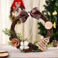 Load image into Gallery viewer, Christmas Decoration Wreath Garland Rattan Door Hanging, Red Flower, Double Clock, Chain, Gold, Double Bell Gift Pack, Poetry and Distant, Big Branch, Old Man, Big Branch, Snowman, Bulls, Swan, Lemon, Cotton