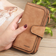 Load image into Gallery viewer, B821 Ladies Frosted Coin Purse PU Leather Clutch Multi-Purpose Long Wallet Large Capacity Card Case, Green, Blue, Black, Pink, Grey, Brown, Purple Red
