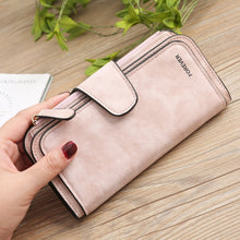Load image into Gallery viewer, B821 Ladies Frosted Coin Purse PU Leather Clutch Multi-Purpose Long Wallet Large Capacity Card Case, Green, Blue, Black, Pink, Grey, Brown, Purple Red