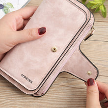 Load image into Gallery viewer, B821 Ladies Frosted Coin Purse PU Leather Clutch Multi-Purpose Long Wallet Large Capacity Card Case, Green, Blue, Black, Pink, Grey, Brown, Purple Red