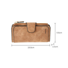 Load image into Gallery viewer, B821 Ladies Frosted Coin Purse PU Leather Clutch Multi-Purpose Long Wallet Large Capacity Card Case, Green, Blue, Black, Pink, Grey, Brown, Purple Red