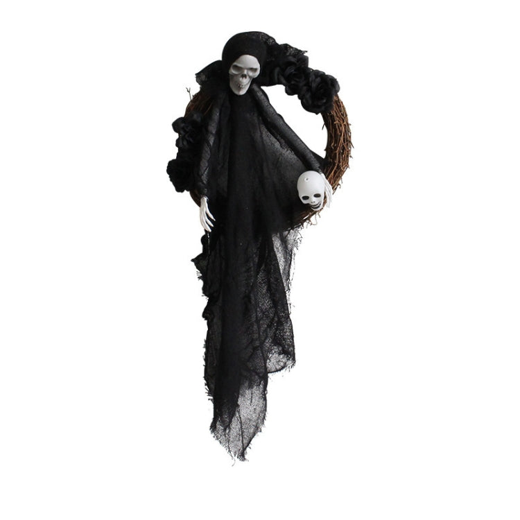 Halloween Ghost Door Hanging Horror Party Hanging Ornaments Haunted House Decoration, White Ghost, Black Ghost
