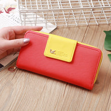 Load image into Gallery viewer, Flying Bird Two Fold Wallet Lady Long Wallet Zipper Mobile Phone Bag Large Capacity Card Holder, Red, Light Green, Orange, Pink, Rose Red, Royal Blue