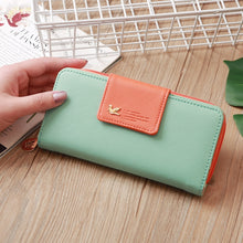 Load image into Gallery viewer, Flying Bird Two Fold Wallet Lady Long Wallet Zipper Mobile Phone Bag Large Capacity Card Holder, Red, Light Green, Orange, Pink, Rose Red, Royal Blue