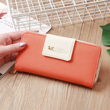 Load image into Gallery viewer, Flying Bird Two Fold Wallet Lady Long Wallet Zipper Mobile Phone Bag Large Capacity Card Holder, Red, Light Green, Orange, Pink, Rose Red, Royal Blue