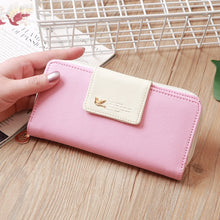 Load image into Gallery viewer, Flying Bird Two Fold Wallet Lady Long Wallet Zipper Mobile Phone Bag Large Capacity Card Holder, Red, Light Green, Orange, Pink, Rose Red, Royal Blue
