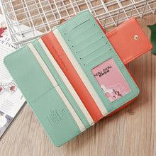 Load image into Gallery viewer, Flying Bird Two Fold Wallet Lady Long Wallet Zipper Mobile Phone Bag Large Capacity Card Holder, Red, Light Green, Orange, Pink, Rose Red, Royal Blue