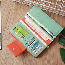 Load image into Gallery viewer, Flying Bird Two Fold Wallet Lady Long Wallet Zipper Mobile Phone Bag Large Capacity Card Holder, Red, Light Green, Orange, Pink, Rose Red, Royal Blue