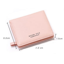 Load image into Gallery viewer, BATSIOE Short Type Ladies Wallet Small Fresh Two-Fold Student Bag Simple Multi-Card Coin Purse, Black, Blue, Pink, Gray, Green, Lotus Pink