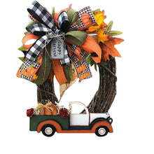 Load image into Gallery viewer, Christmas Ornament Wreath Garland Door Hanger, Orange, White