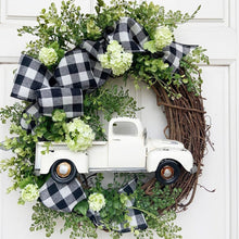 Load image into Gallery viewer, Christmas Ornament Wreath Garland Door Hanger, Orange, White