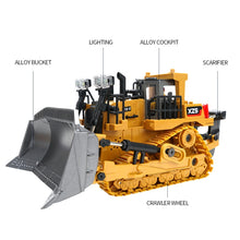 Load image into Gallery viewer, 2.4G Remote Control Nine-Channel Crawler Heavy Bulldozer Children Remote Control Toy Alloy Excavator, 1031 Alloy Excavator