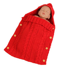 Load image into Gallery viewer, Zzsd0002 Autumn / Winter Baby Knitted Woolen Button Sleeping Bag Photography Blanket Stroller Sleeping Bag, Zzsd0002 Big Red, Zzsd0002 Dark Gray, Zzsd0002 Black, Zzsd0002 Beige, Zzsd0002 Sapphire, Zzsd0002 Cream White