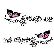 Load image into Gallery viewer, 2 Pairs R729 Butterfly Flower Car Sticker Butterfly Love Flower Personality Engine Cover Body Decorative Sticker, Pink, Red