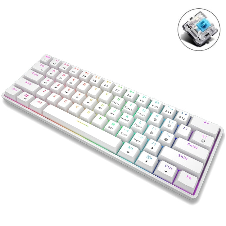 LEAVEN K28 61 Keys Gaming Office Computer RGB Wireless Bluetooth + Wired Dual Mode Mechanical Keyboard, Cabel Length:1.5m, Green Axis (Black), Green Axis (White), Green Axis (Blue), Green Axis (Pink), Red Axis (Black), Red Axis (White), Red Axis (Blue)...