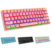 Load image into Gallery viewer, LEAVEN K28 61 Keys Gaming Office Computer RGB Wireless Bluetooth + Wired Dual Mode Mechanical Keyboard, Cabel Length:1.5m, Green Axis (Black), Green Axis (White), Green Axis (Blue), Green Axis (Pink), Red Axis (Black), Red Axis (White), Red Axis (Blue)...