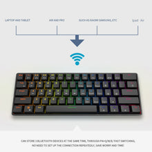 Load image into Gallery viewer, LEAVEN K28 61 Keys Gaming Office Computer RGB Wireless Bluetooth + Wired Dual Mode Mechanical Keyboard, Cabel Length:1.5m, Green Axis (Black), Green Axis (White), Green Axis (Blue), Green Axis (Pink), Red Axis (Black), Red Axis (White), Red Axis (Blue)...