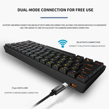 Load image into Gallery viewer, LEAVEN K28 61 Keys Gaming Office Computer RGB Wireless Bluetooth + Wired Dual Mode Mechanical Keyboard, Cabel Length:1.5m, Green Axis (Black), Green Axis (White), Green Axis (Blue), Green Axis (Pink), Red Axis (Black), Red Axis (White), Red Axis (Blue)...