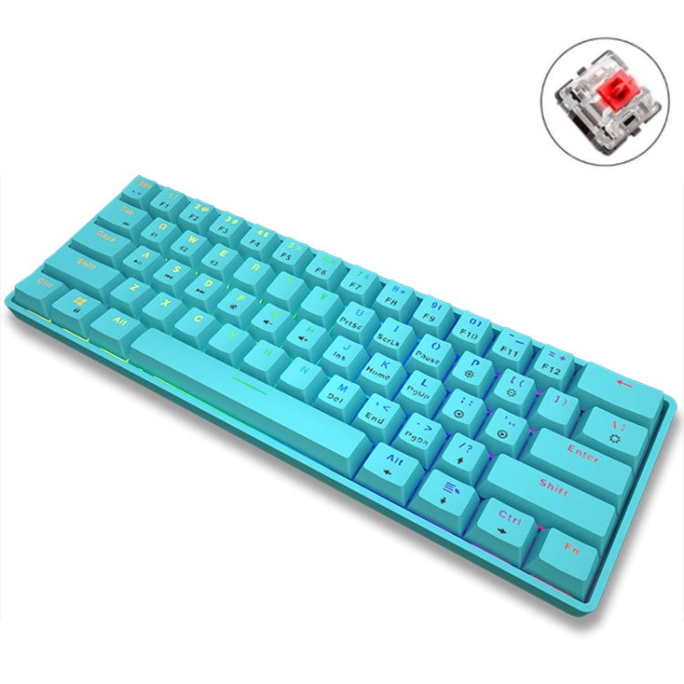 LEAVEN K28 61 Keys Gaming Office Computer RGB Wireless Bluetooth + Wired Dual Mode Mechanical Keyboard, Cabel Length:1.5m, Green Axis (Black), Green Axis (White), Green Axis (Blue), Green Axis (Pink), Red Axis (Black), Red Axis (White), Red Axis (Blue)...